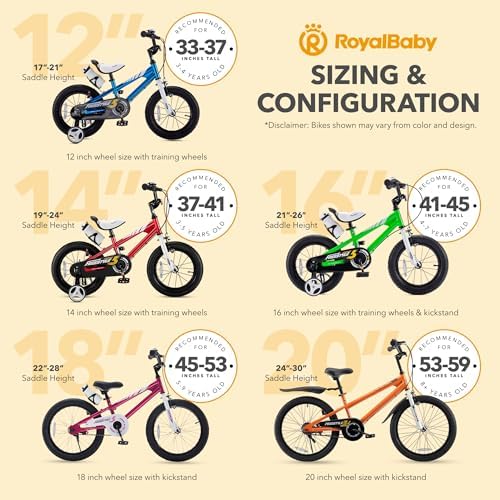 RoyalBaby Kids Bike EZ Freestyle Training Free Balance to Pedal Easy Learning Bicycle, 12-18 Inch for Toddlers to Big Kids