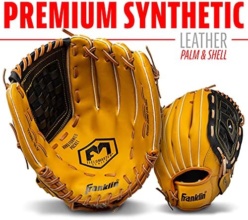 Franklin Sports Baseball + Softball Gloves - Field Master Adult + Youth Baseball + Softball Gloves - Right Hand + Left Hand Gloves - Infield + Outfield Mitts - Multiple Sizes + Colors