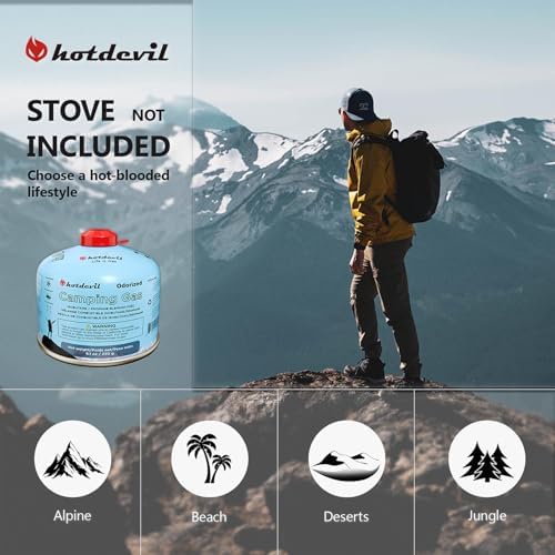 230 Grams Isobutane Fuel Canister (2 packs) Camping Stove Fuel Butane Propane Blend Isobutane Fuel Canister Camping Fuel Gas Canister Suitable for All Seasons Efficient and High Output