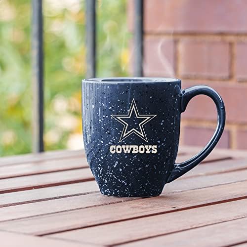 Rico Industries NFL Football 16 oz Team Color Laser Engraved Speckled Ceramic Coffee Mug
