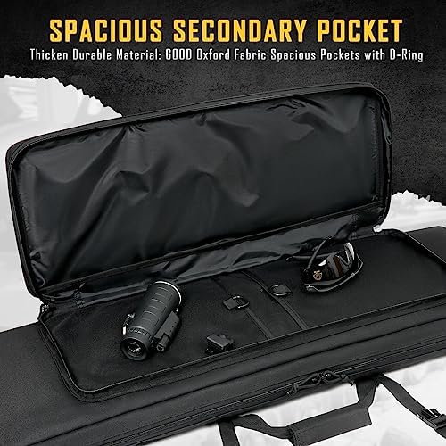 DULCE DOM 32/36/42/48/52 inch Double Rifle Case Soft Bag Gun Case, Perfect for Rifle Pistol Firearm Storage and Transportation, All Around Shooting Range Tactical Rifle Backpack, Indoor Outdoor