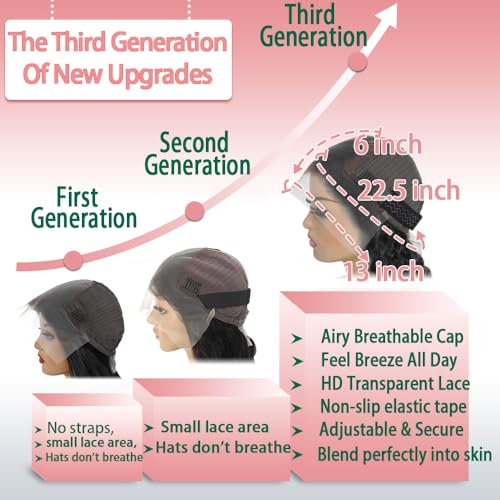 KUKAO 30 Inch Body Wave Lace Front Wigs Human Hair 13x6 HD Lace Front Wigs Human Hair Glueless Wigs Human Hair Pre Plucked with Baby Hair Lace Front Wigs for Women 180 Density