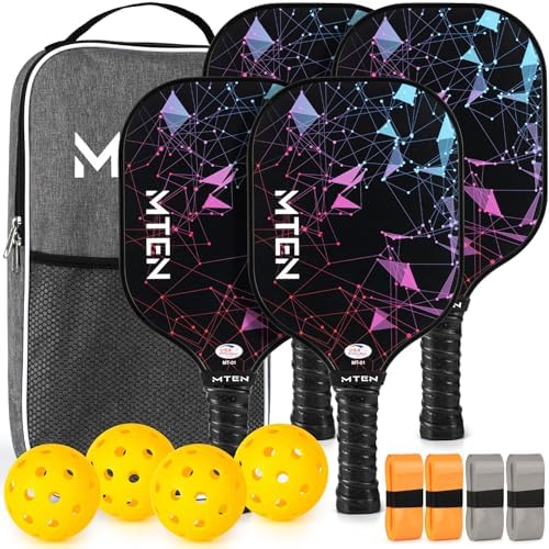 Pickleball Paddles, USAPA Approved Fiberglass Surface Pickleball Set with Pickleball Rackets, Pickleball Paddles Set for Men Women