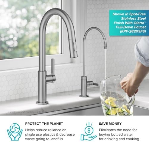 KRAUS Oletto Single Handle Drinking Water Filter Faucet for or Water Filtration System in Spot-Free Antique Champagne Bronze, FF-103SFACB