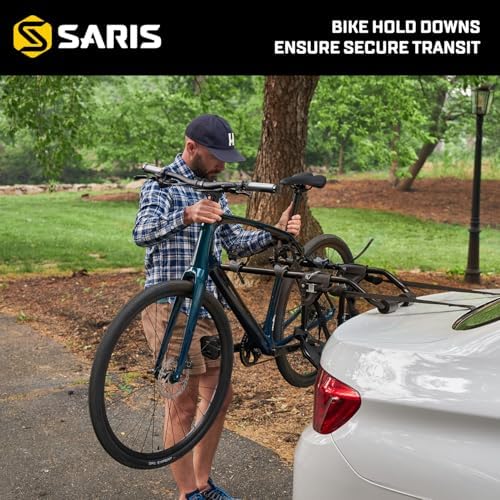 Saris Guardian Trunk Bike Rack – No-Hitch Bicycle Carrier for Car, Sedan, Hatchback, SUV, Van, – Foldable Steel Mount – Easy Installation, American-Made, Fits Up to 3 Bikes (35 lbs Each)
