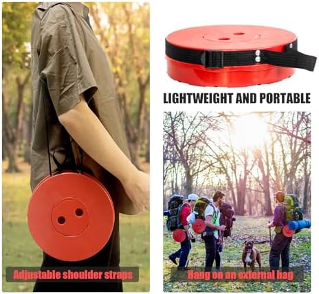 2PCS Upgraded Collapsible Stool Thickened Set, Portable Stool Folding Stools, Foldable Chair for Camping Fishing Hiking BBQ and Outdoor Activities - Max 400lbs(Red)