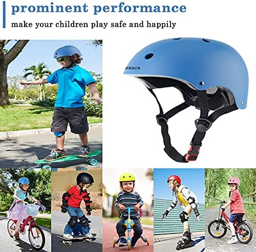 Kids Bike Helmet Ventilation & Adjustable Toddler Helmet for Ages 2-14 Kids Boys Girls Multi-Sport Helmet for Skateboard Roller Skateing Bicycle Scooter blance Bike