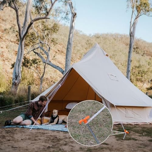 20+2PCS Tent Stakes Heavy Duty Camping Stakes,AVOFOREST 9.8Inch Non-Rust Metal Tent Pegs Ground Stakes Tent Spikes Camping,Garden,Hiking Orange