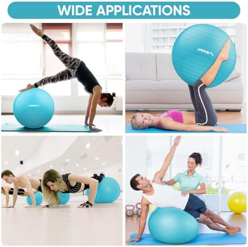 APEXUP Yoga & Pilates Ball - Anti Slip Heavy Duty Gym Ball for Fitness, Balance & Core Workout
