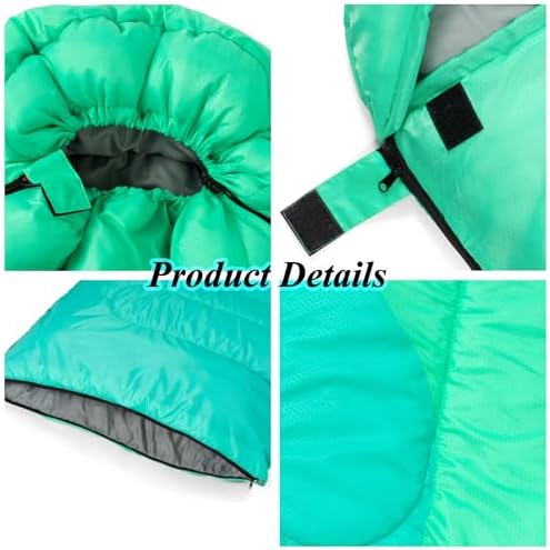 Sleeping Bag - 3 Seasons for Adults Kids Boys Girls Camping Hiking - Warm Cold Weather Lightweight Portable with Compression Bag for Backpacking in Spring, Summer, Fall and Winter