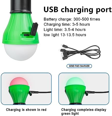 Led Camping Lantern USB Rechargeable,Outdoor Tent Lights for Camping Hanging,Kids with Clip Hook Camping Flashlight (4 Packs Colored)