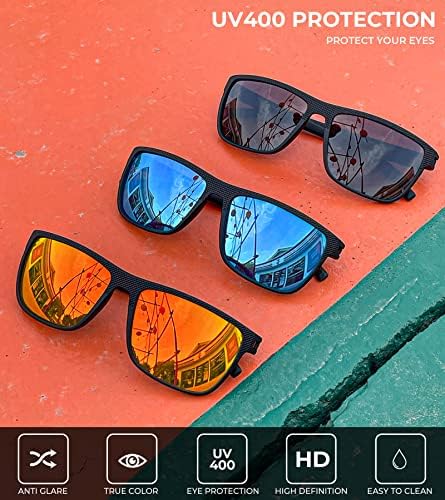 KALIYADI Polarized Sunglasses for Men, Lightweight Sun Glasses with UV Protection for Driving Fishing Golf
