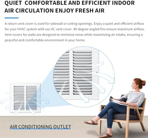 14x8 Vent Cover(Duct Opening Size),Air Return Vent Cover,Flat Vent Cover,Rejillas De Aire Acondicionado para Casa,Return Air Grilles,Outer Dimensions:15.75"Wx9.75"H(14"W x 8"H, Duct Opening)