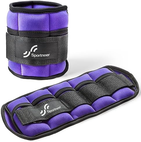 Sportneer Adjustable Ankle Weights 1 Pair 2 4 6 8 10 Lbs Leg Weight Straps for Women Men, Weighted Ankle Weights Set for Gym,Fitness, Workout,Walking, Jogging,1-5 lbs Each Ankle, 1 Pair 2-10 lbs