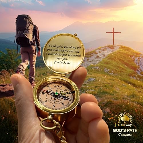 God's Path Compass – Communion & Confirmation Gift for Teenage Boys | Baptism Religious Gifts for Men, Christian, Catholic, Graduation | Sentimental & Inspirational Present – Greeting Card Included