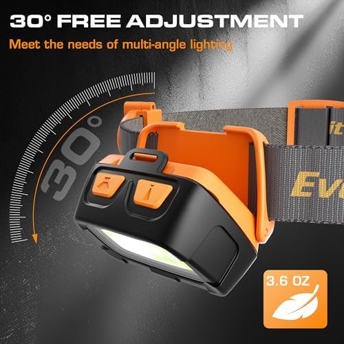 EverBrite 300 Lumens Headlamp with Red/Green/White Light Modes, Tail Light, Adjustable Headband - For Trail Running, Camping, Hiking