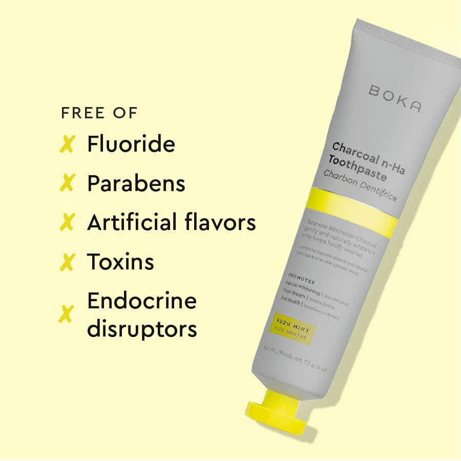 Boka Fluoride Free Toothpaste Nano Hydroxyapatite, Helps Remineralize, Appropriate for Sensitive Teeth, Whitening - for Adult, Kids Oral Care - Refresh Mint Flavor, 4 Fl Oz 3Pk