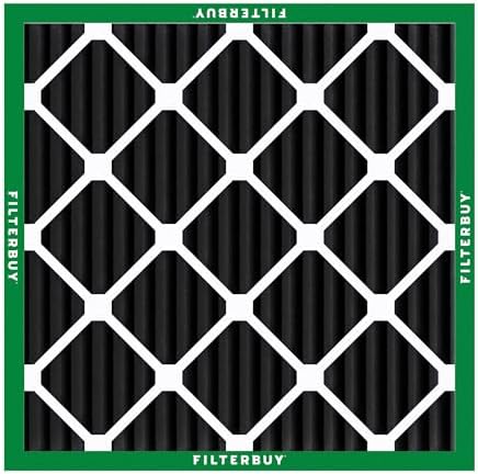 Filterbuy 20x20x1 Air Filter MERV 8 Odor Eliminator (4-Pack), Pleated HVAC AC Furnace Air Filters Replacement with Activated Carbon (Actual Size: 19.50 x 19.50 x 0.75 Inches)
