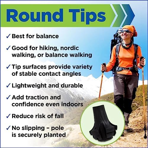 York Nordic Motivator Walking Poles for Balance and Rehab - Patented Stability Grips - Lightweight, Adjustable, and Collapsible - 2 Pieces Adjustable w/flip Locks - Heights 4'6" up to 6'2" - 230 lbs