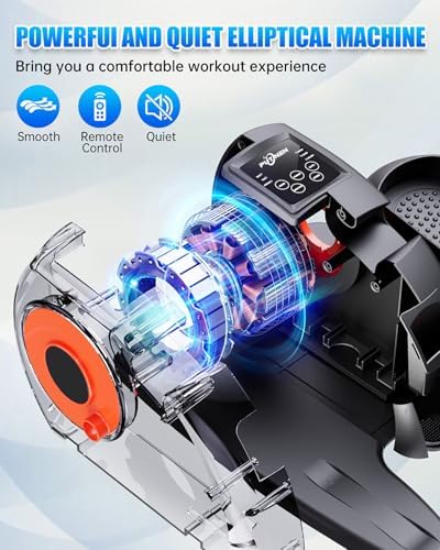 Under Desk Elliptical Machine, Electric Ellipse Leg Exerciser as Seen on Tv for Seniors with 12 Adjustable, Quiet Portable Elliptical Machine, Seated Pedal Exerciser with Remote Control