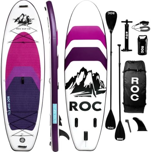 Roc Inflatable Stand Up Paddle Boards 10 ft 6 in with Premium SUP Paddle Board Accessories, Wide Stable Design, Non-Slip Comfort Deck for Youth & Adults