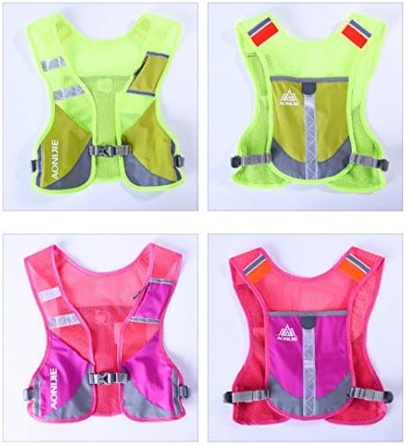 AONIJIE Men Women Ultralight Running Vest Pack Reflective Breathable Hydration Backpack for Hiking Camping Marathon Cycling Race (Gray- with 2 pcs 250ml Bottles)