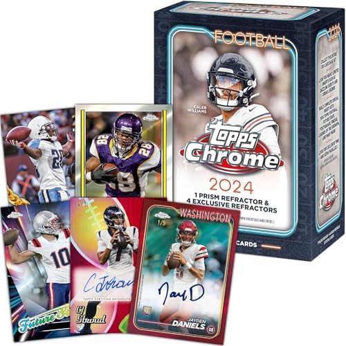 2024 Topps Chrome Football Cards Factory Sealed Value Box