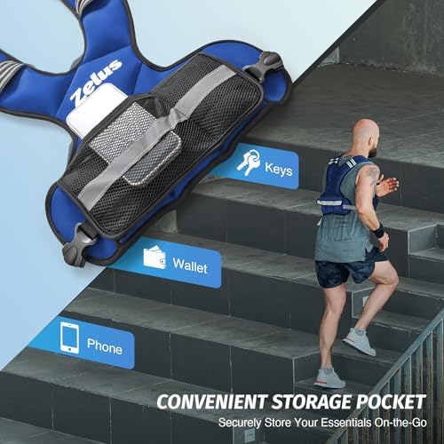 ZELUS Weighted Vest for Men and Women | 4-10lb/11-20lb/20-32lb Vest with 6 Ironsand Weights for Home Workouts | Adjustable Body Weight Vest Exercise Set for Cardio and Strength Training