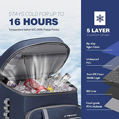 Maelstrom Cooler Backpack - 35/50 Can Insulated Soft Cooler Lunch Bag for Camping, Beach, Hiking & Shopping