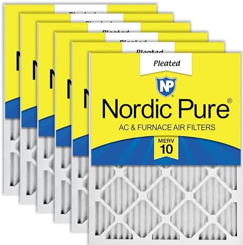 Nordic Pure 16x25x1 (15 1/2 x 24 1/2 x 3/4) Pleated MERV 10 Air Filters 6 Pack
