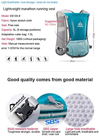 5L Lightweight Running Backpack Outdoor Sports Trail Racing Marathon Hiking Fitness Bag Hydration Vest Pack