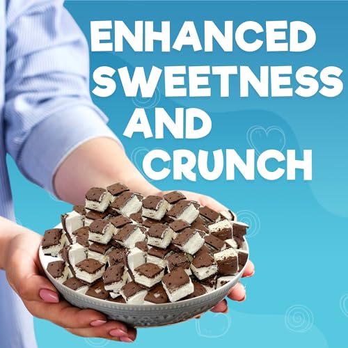 Freeze Dried Ice Cream Sandwich Bites, 2 Pack, Vanilla, Crunchy & Sweet Snack, 2.5 oz, Dehydrated, Resealable Gift Bag