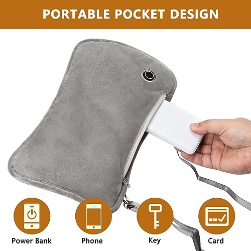 Hand Warmers Rechargeable, 10000mAh Electric Heated Gloves Power Bank Portable Graphene Handwarmers Pouch with 3 Levels & Double-Sided Heating for Hunting Camping Golf Xmas Gifts for Women Men Kids