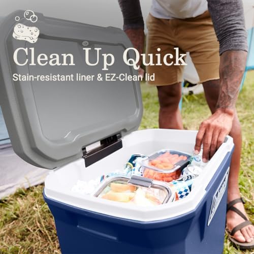 Coleman Classic Series Insulated Portable Wheeled Cooler, Leak-Resistant Outdoor Hard Cooler Keeps Ice up to 5 Days, 65-Quart