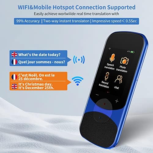 vormor Language Translator Device Two Way Instant Translator Device with 106 Language AI Voice Translator Support Online/Offline/Image/Recording Portable Translation Device with 2.4 HD Touch Screen