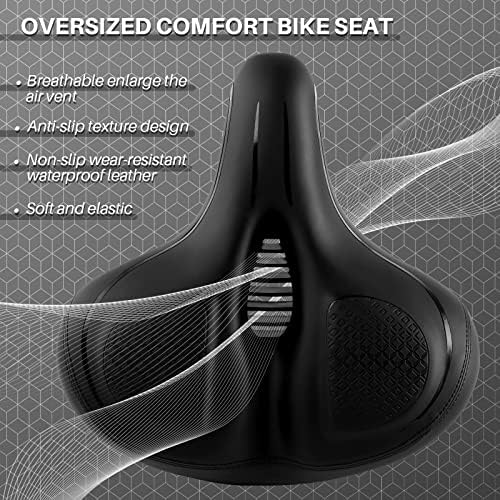 Oversized Bike Seat for Peloton Bike & Bike+, Comfort Seat Cushion Compatible with Peloton, Road or Exercise Bikes, Bicycle Wide Saddle Replacement for Men & Women, Accessories for Peloton
