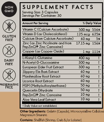 TERRA ORIGIN Healthy Gut Capsules with Immunity Boost | 90 Capsules | Non GMO, Gluten Free, Dairy Free | Digestive Support for Men and Women