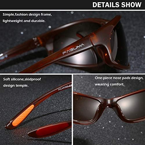 FAGUMA Polarized Sports Sunglasses For Men Cycling Driving Fishing UV400 Protection