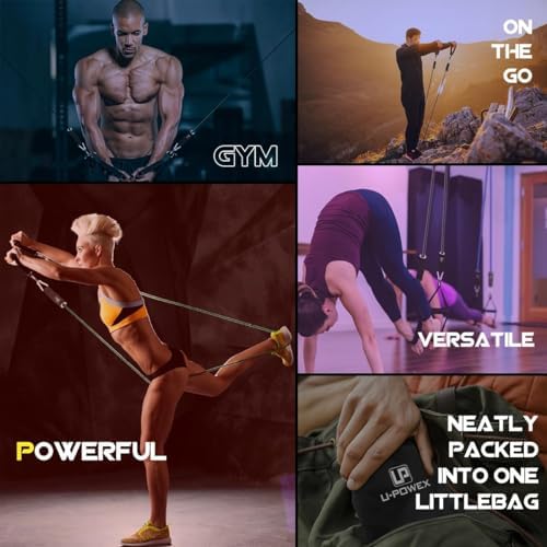 VEICK Resistance Bands, Exercise Bands, Workout Bands Set for Working Out with Handles for Men Women, Elastic Exercising Bands for Fitness Weights Work Out at Home Gym