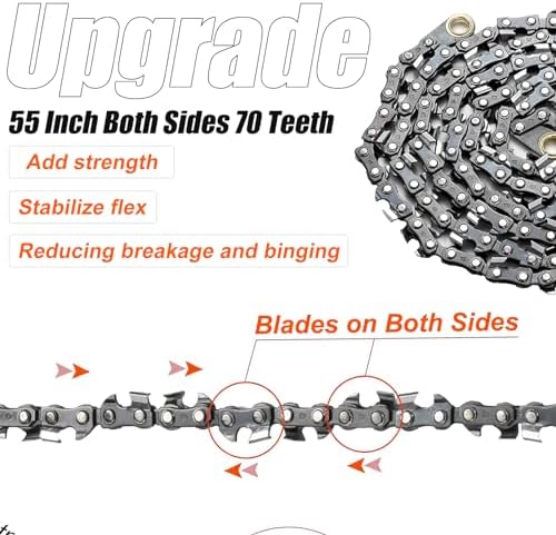 Rope Saw 55 inch High Limb Rope Saw with 70 Sharp Teeth, Rope Saw Tree Saw High Limb Both Sides, Pocket chainsaw