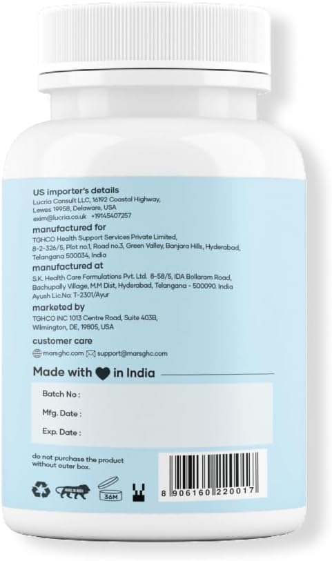 Mars Surgemax Natural Capsules with Shilajit & Safed Musli | Supports Energy, Strength & Immunity | for Active Lifestyle | 60 Capsules | Pack of 1