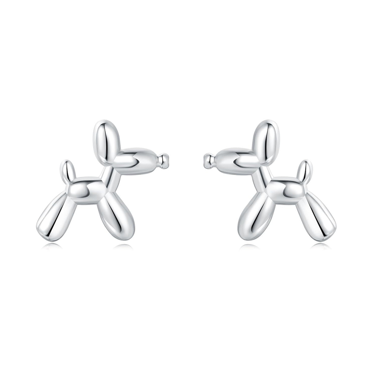 Cycuff 925 Sterling Silver Earrings Studs Colorful Cubic Zirconia Jewelry Stud Earrings for Women Set Earring Present for Her (Cute Balloon Dog Earrings)