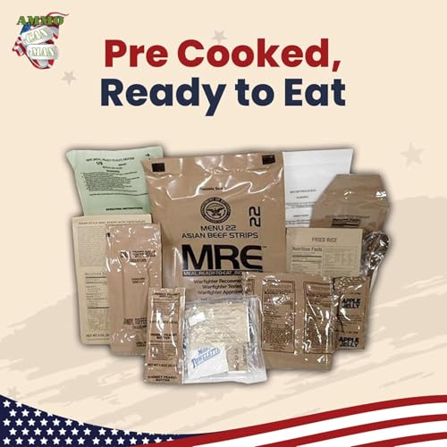 U.S. Military Meals Ready to Eat (12 Packs) - Flameless Heaters, Freeze Dried Meals w/Entree, Side Dishes, & More - MRE Packs for Emergency Survival, Hunting, & More - Inspection Date 2025 or Better