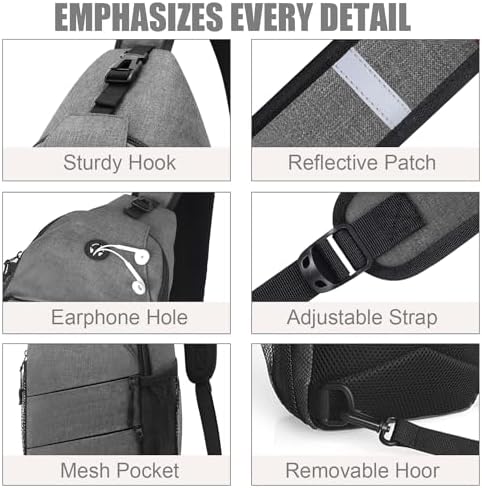 Crossbody Bags for Women Men Trendy Sling Bag Bakpack Casual Chest Bag with Convertible Shoulder Strap