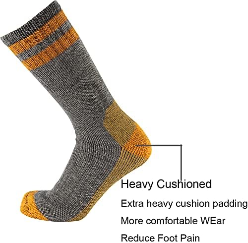 Cerebro Merino Wool Socks for Men, Cushioned Mid-calf Socks Moisture Wicking Men's Hiking Socks for Home, Trekking, Outdoors