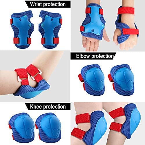 Kids Protective Gear Set Knee Pads for Kids 3-14 Years Toddler Knee and Elbow Pads with Wrist Guards 3 in 1 for Skating Cycling Bike Rollerblading Scooter