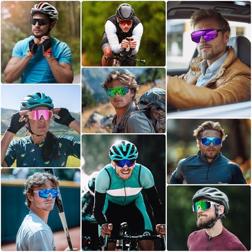 STORYCOAST Polarized Sports Sunglasses for Men Women,Driving Fishing Cycling Mountain Bike Sunglasses UV400 Protection