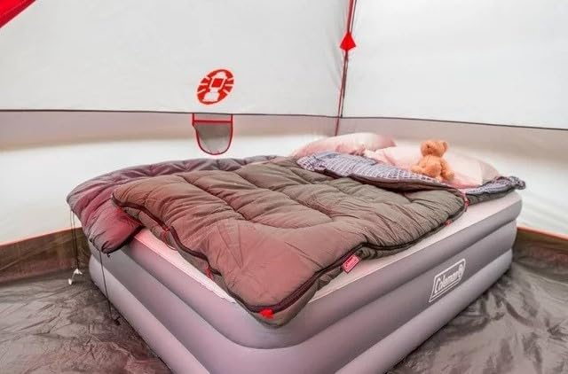 Coleman GuestRest 18" Plush Top Double High Air Mattress Airbed with Integrated Storage System and Carry Bag, Pump Not Included, Queen