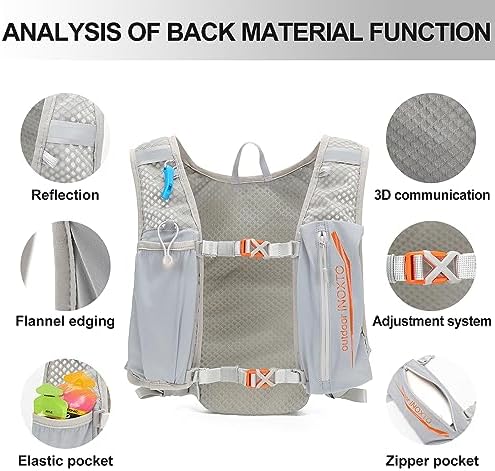 INOXTO Running Hydration Vest Backpack,Lightweight Insulated Pack with 1.5L Water Bladder Bag Daypack for Hiking Trail Running Cycling Race Marathon for Women Men