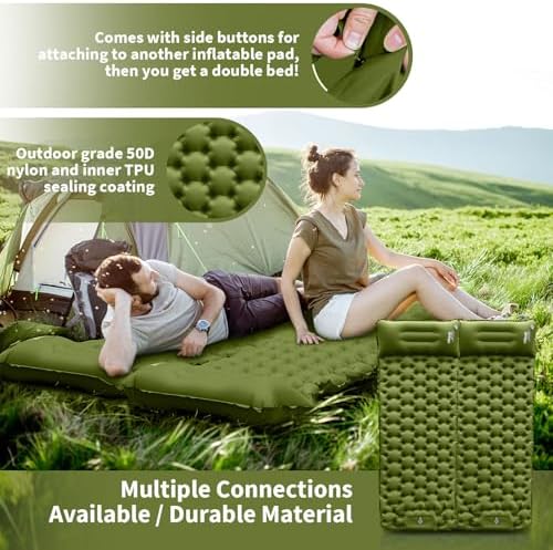 HiiPeak Sleeping Pad for Camping- Ultralight Inflatable Sleeping Mat with Built-in Foot Pump & Pillow, Upgraded Compact Camping Air Mattress for Tent, Backpacking, Hiking